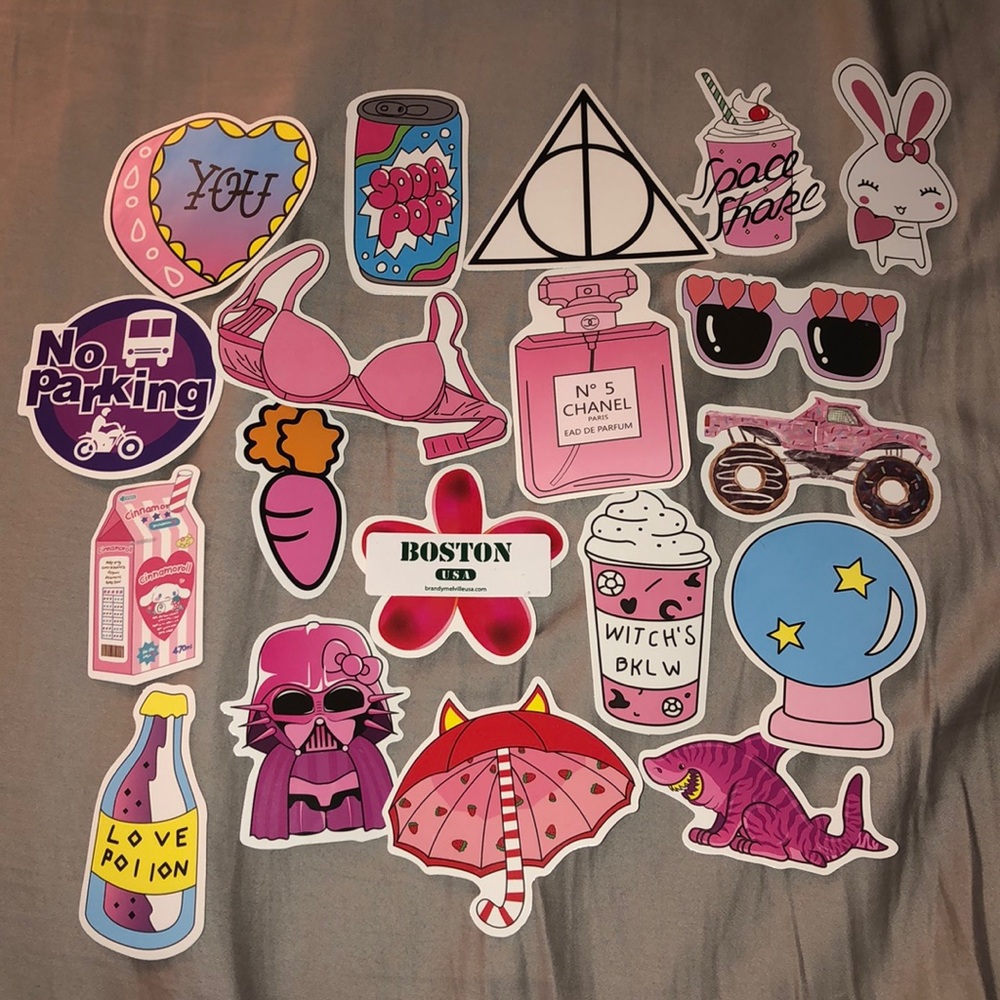 Pack of 20 trendy reusable/ waterproof stickers!!